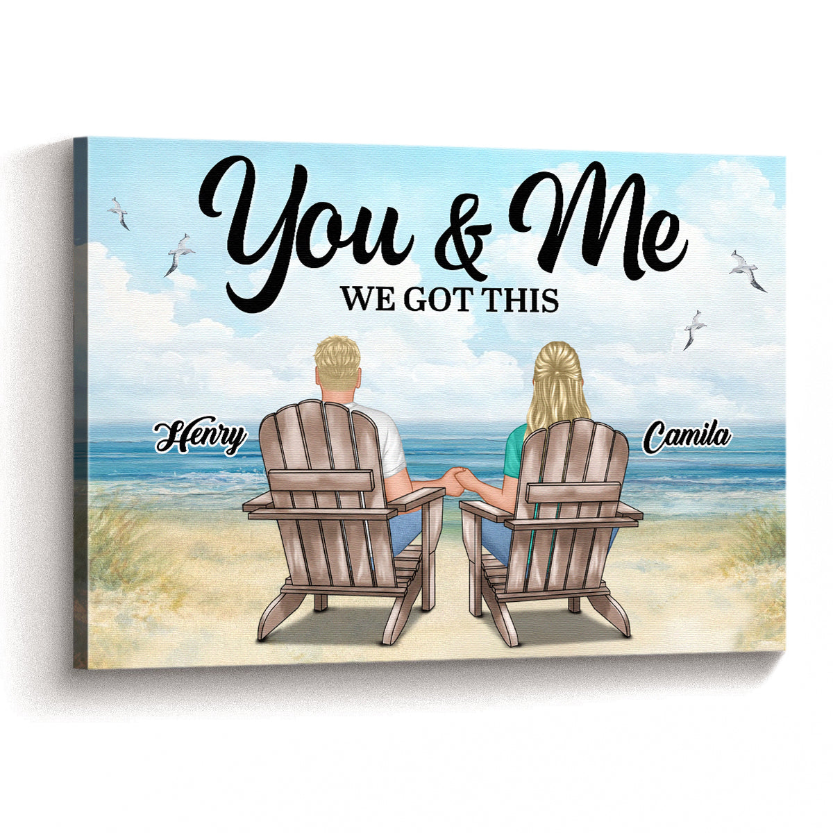 Personalized 'You & Me WE GOT THIS' Couple Beach Canvas - Heartfelt Anniversary Gift