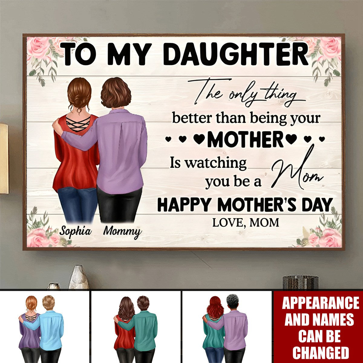 Personalized Canvas for Daughter from Mom: "Watching You Be A Mom"