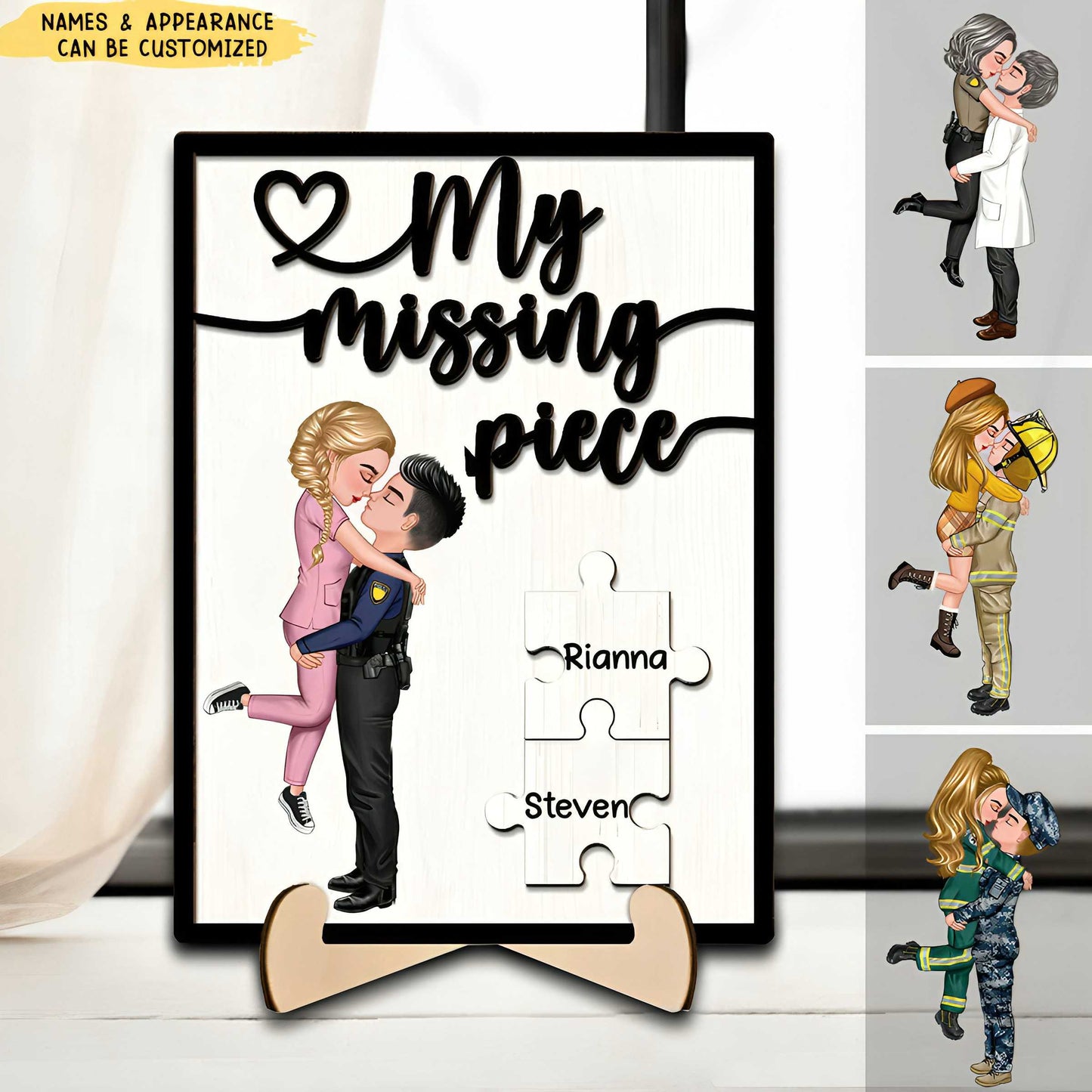 Personalized 'My Missing Piece' Couple Wooden Plaque with Custom Occupation
