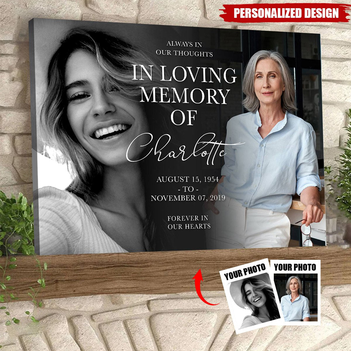 Personalized "In Loving Memory" Photo Canvas - Heartfelt Memorial For Loved One Keepsake