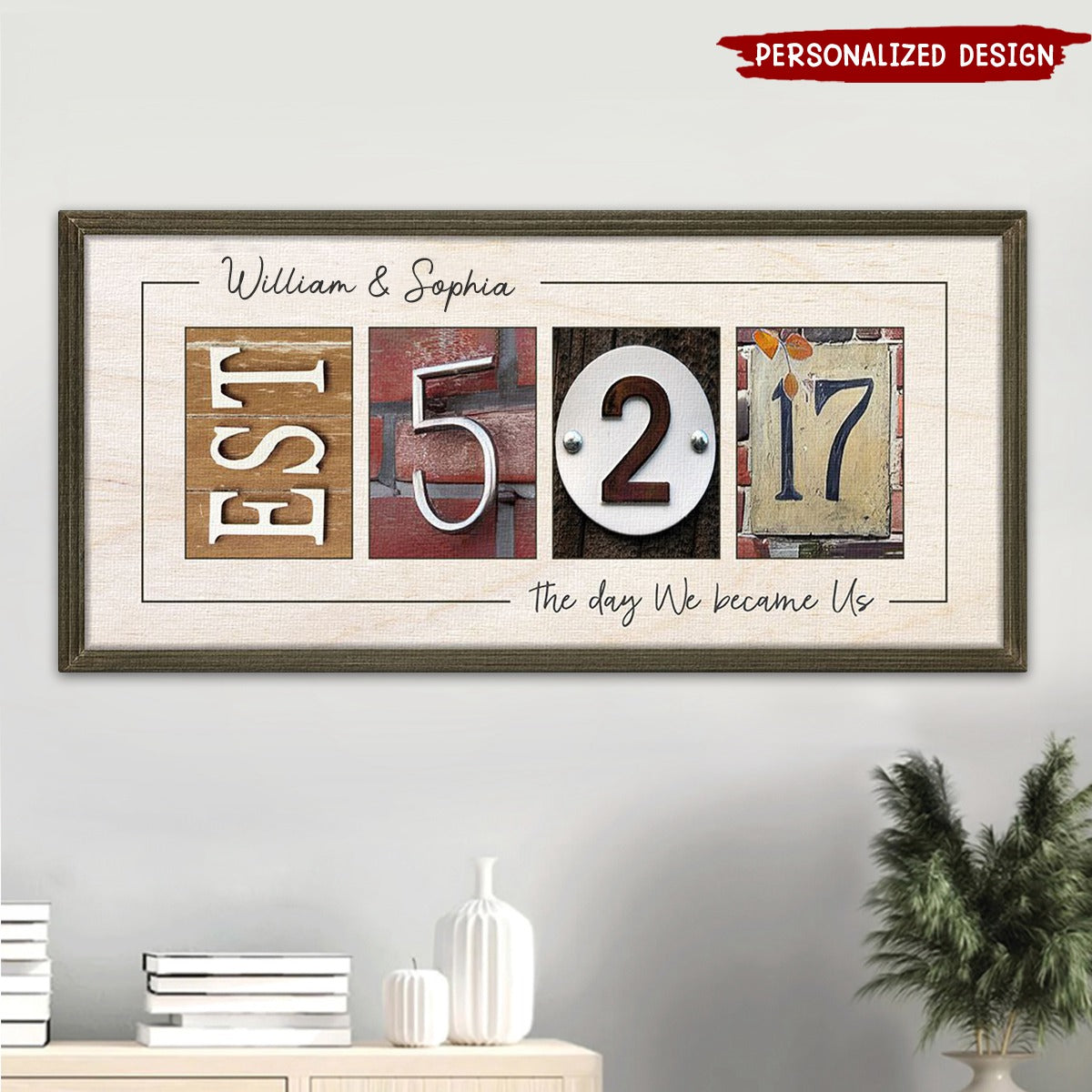 Personalized Couple Anniversary Canvas - 'The Day We Became Us' Wall Art Gift