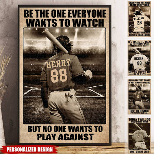Personalized Baseball Canvas personalization view for Son/Grandson