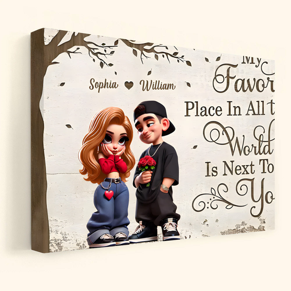 “My Favorite Place” Personalized Couple Canvas - Custom Romantic Wall Art Gift