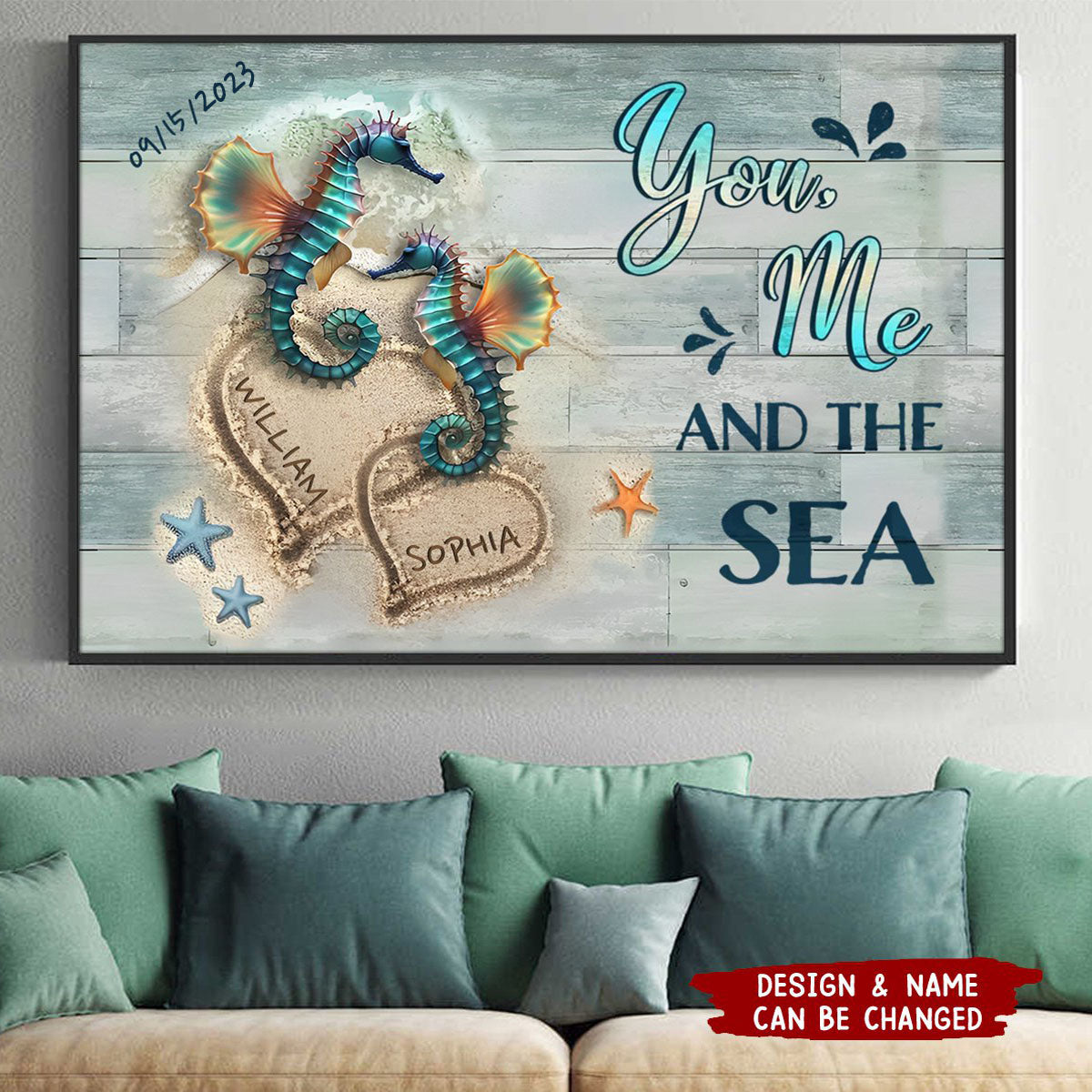 Personalized Beach Turtle Canvas for Couples - I Found You & You Found Me