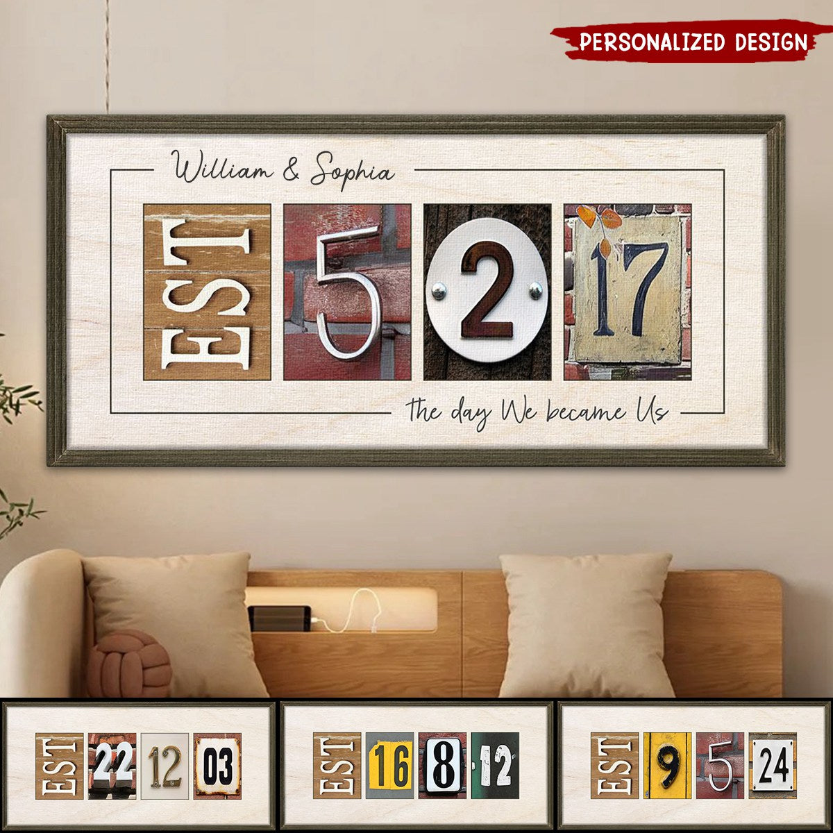 Personalized Couple Anniversary Canvas - 'The Day We Became Us' Wall Art Gift