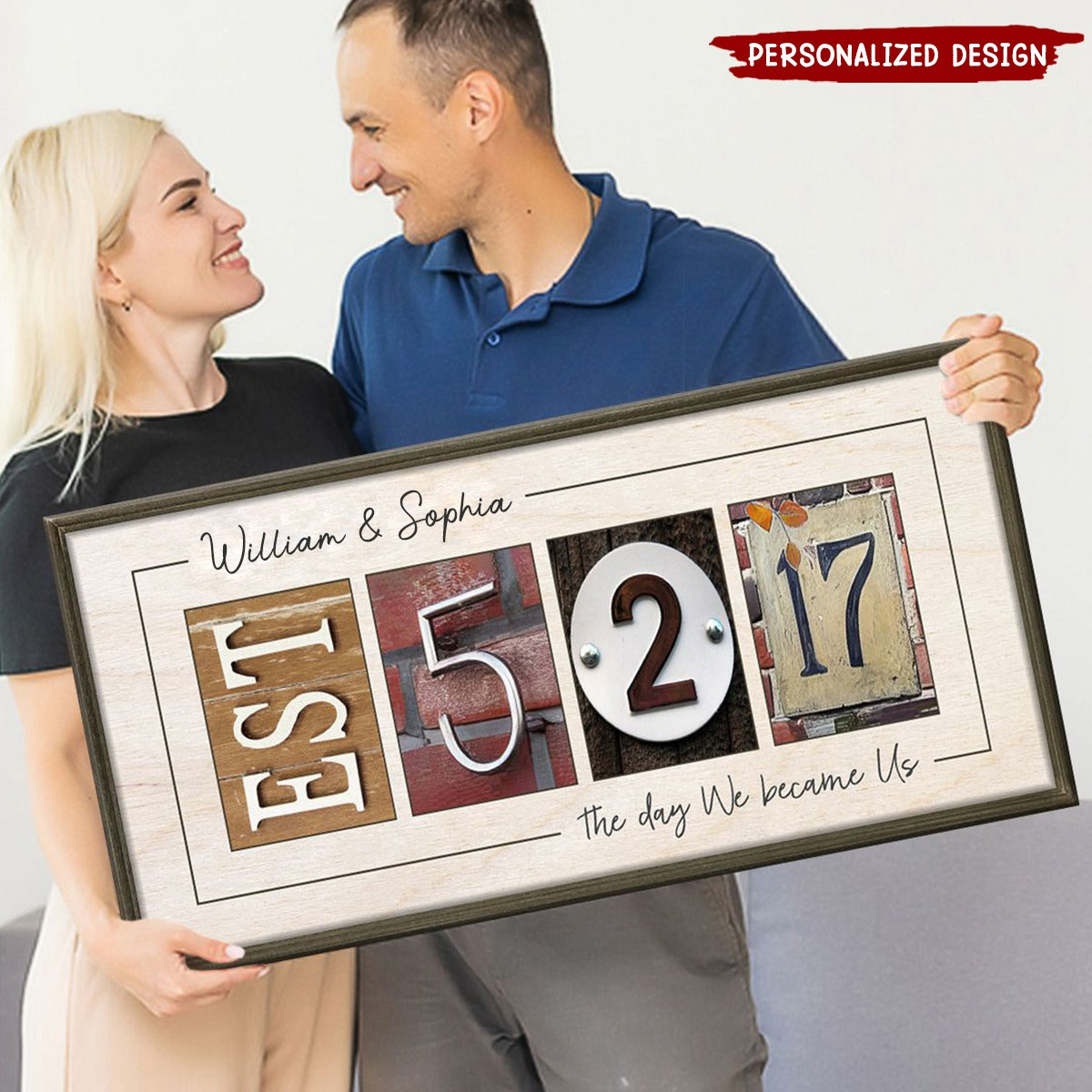 Personalized Couple Anniversary Canvas - 'The Day We Became Us' Wall Art Gift