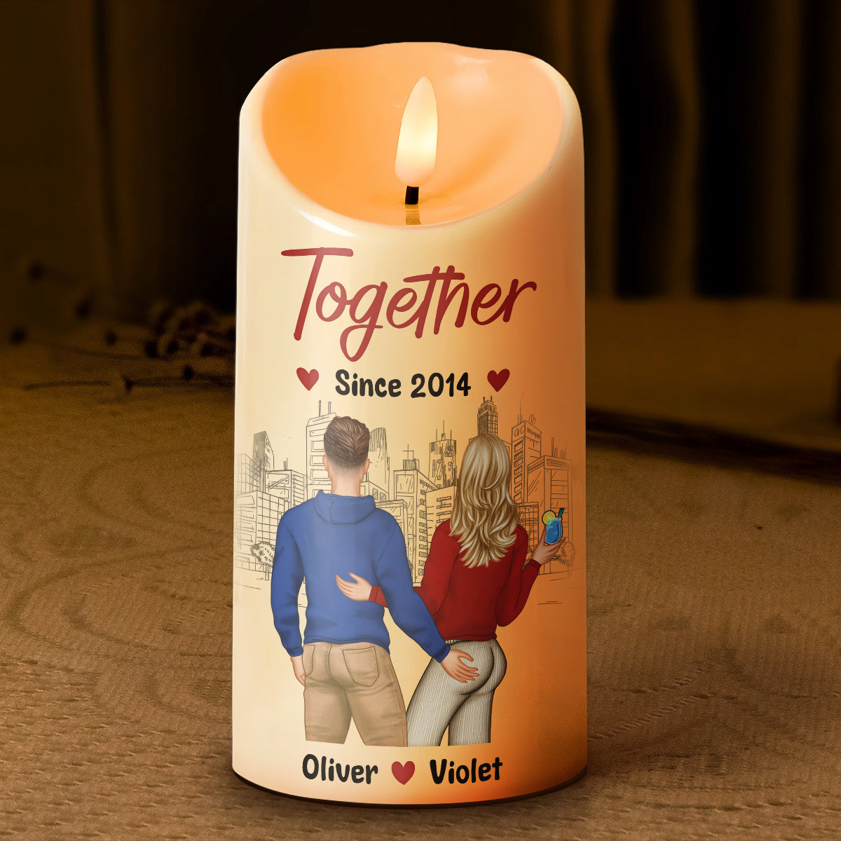Couple Romantic Quotes - Personalized Candle LED Light