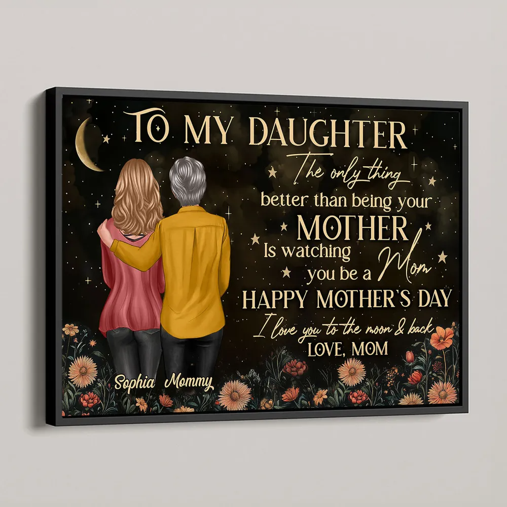 Personalized Canvas for Daughter from Mom: 'Watching You Be a Mom' Gift