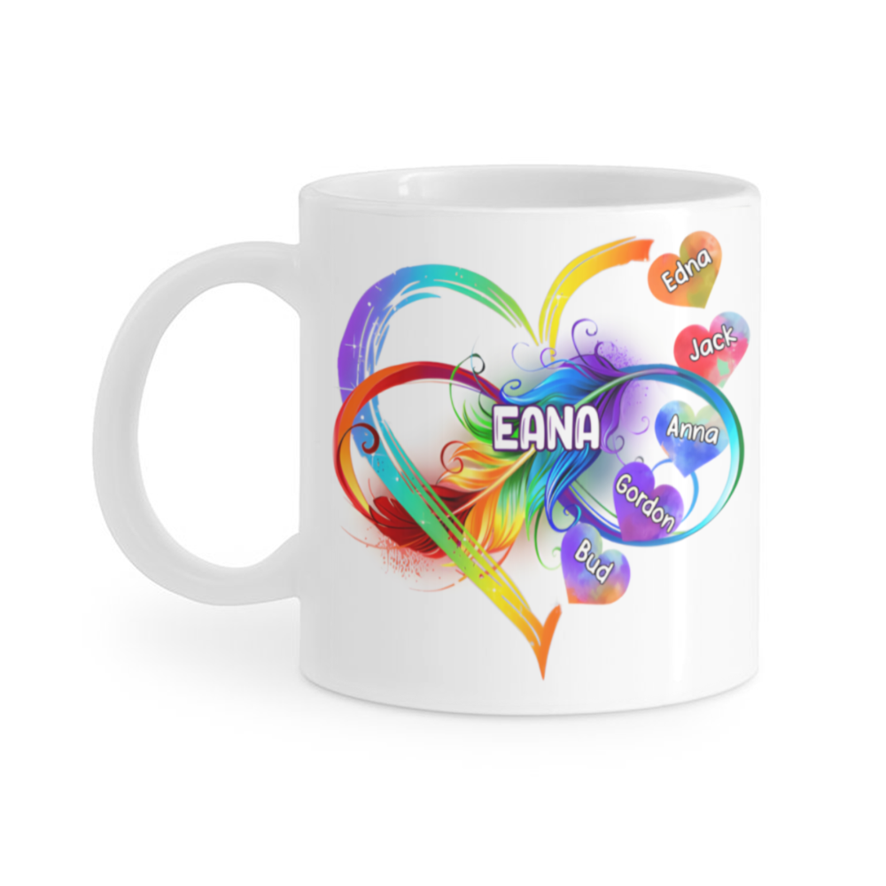 Customizable Family Heart Mug - Celebrate Your Loved Ones