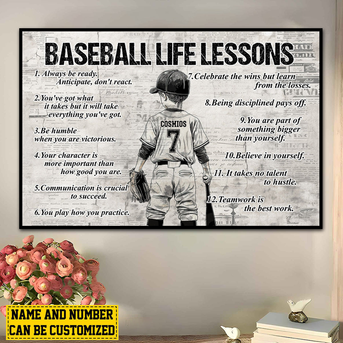 Baseball Life Lessons - Personalized Canvas / Poster for Kids