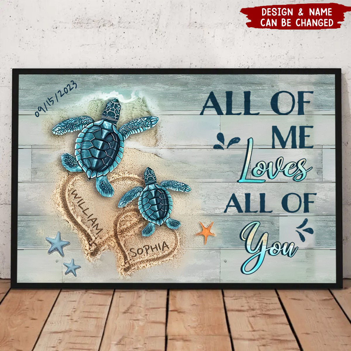Personalized Beach Turtle Canvas for Couples - I Found You & You Found Me