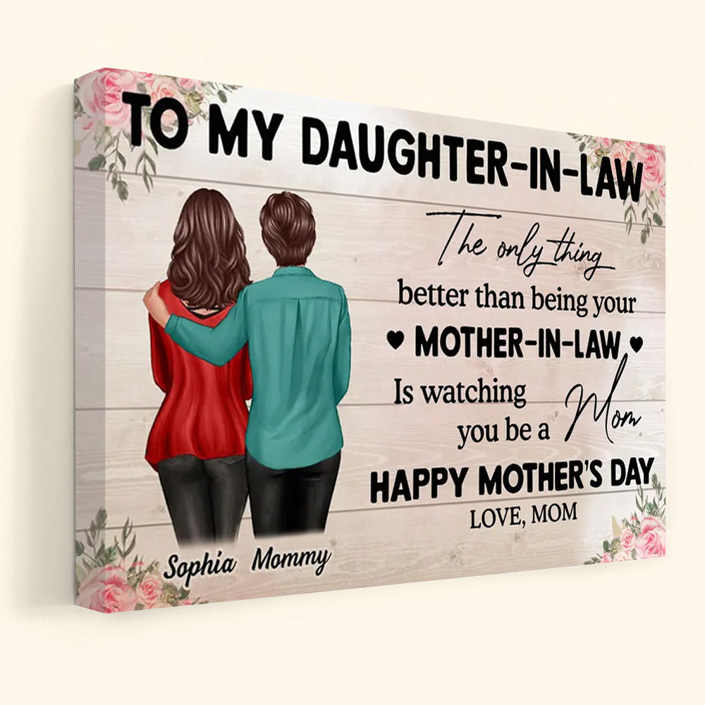 Personalized Daughter-in-Law Mother's Day Canvas: 'Watching You Be A Mom'