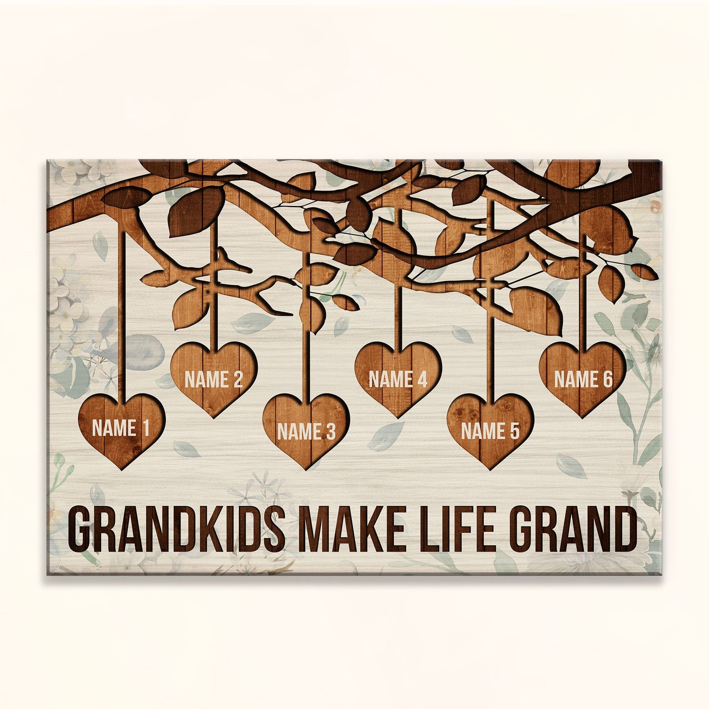 Heartfelt Personalized 'Grandkids Make Life Grand' Canvas for Grandparents