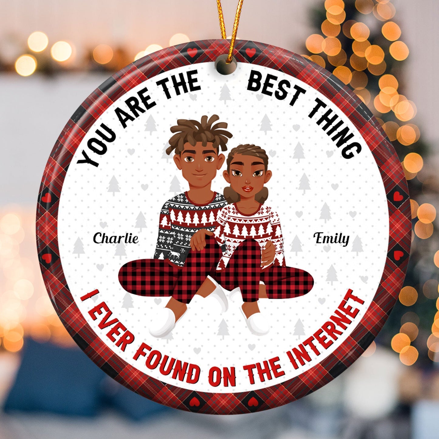 Personalized Funny Couple Christmas Ornament: 'You're By Far My Favorite'