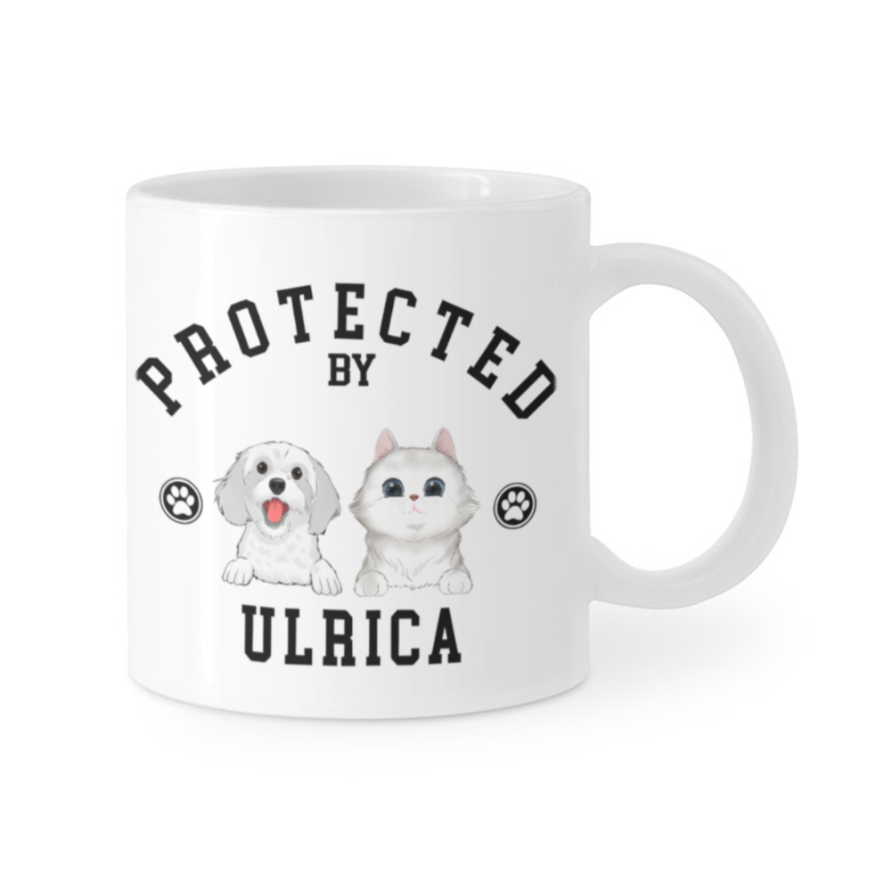 “Protected by” - Personalized Pet Breed Mug