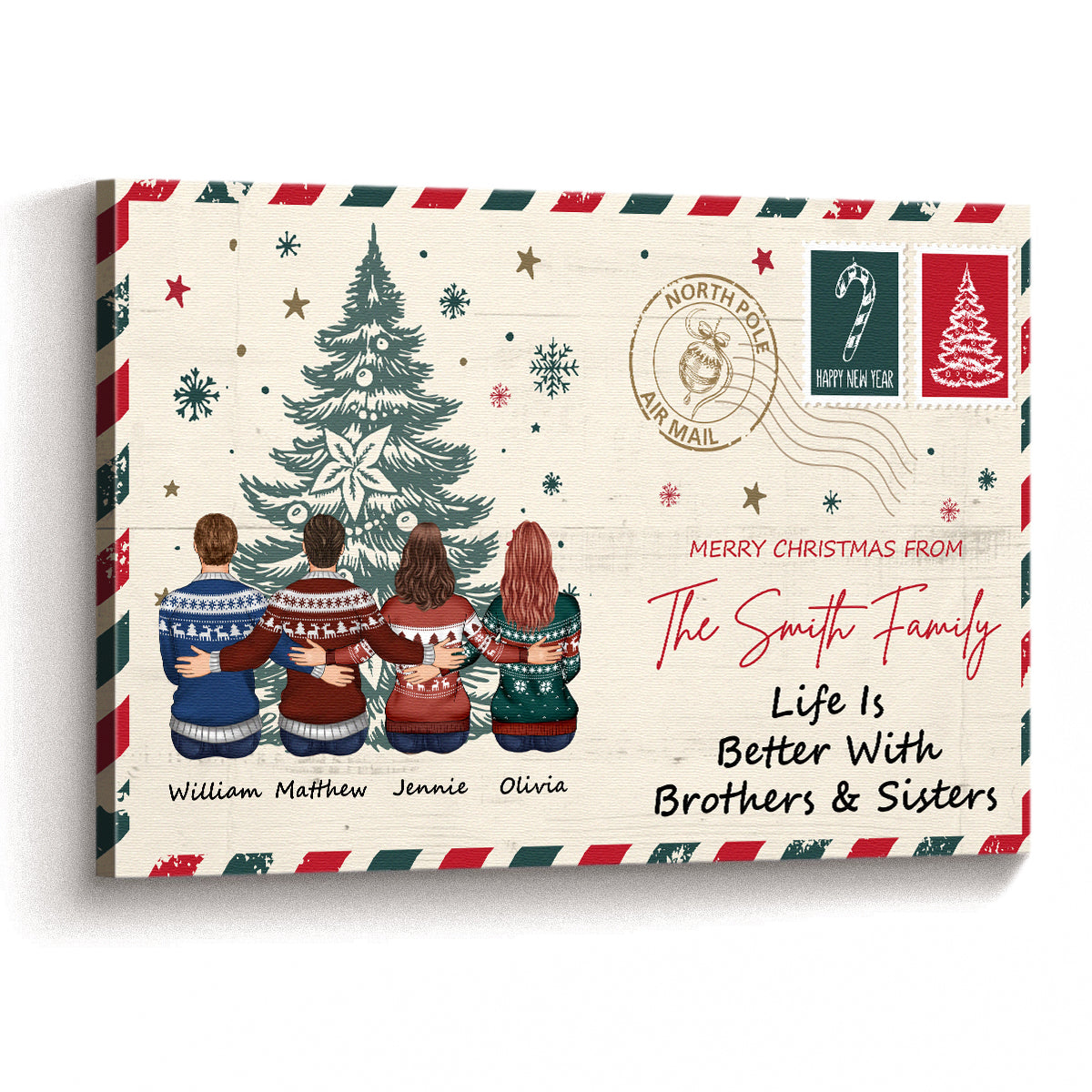 Personalized Family Christmas Canvas / Poster - 'This Is Us' Quote Wall Art Gift