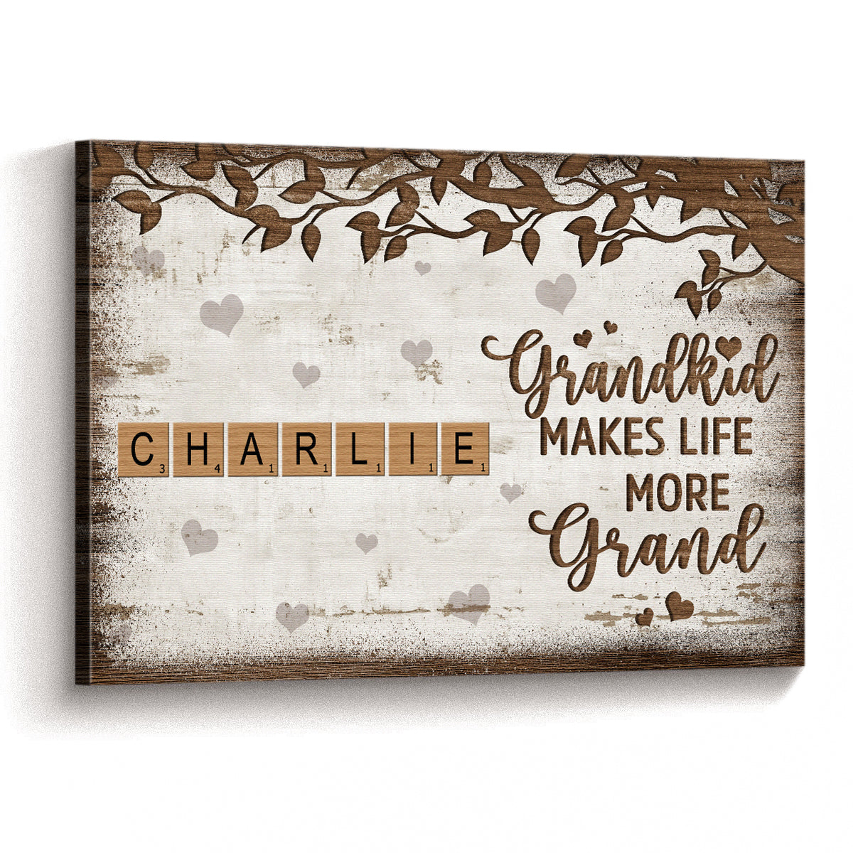 Grandkids Make Life More Grand - Personalized Crossword Canvas / Poster