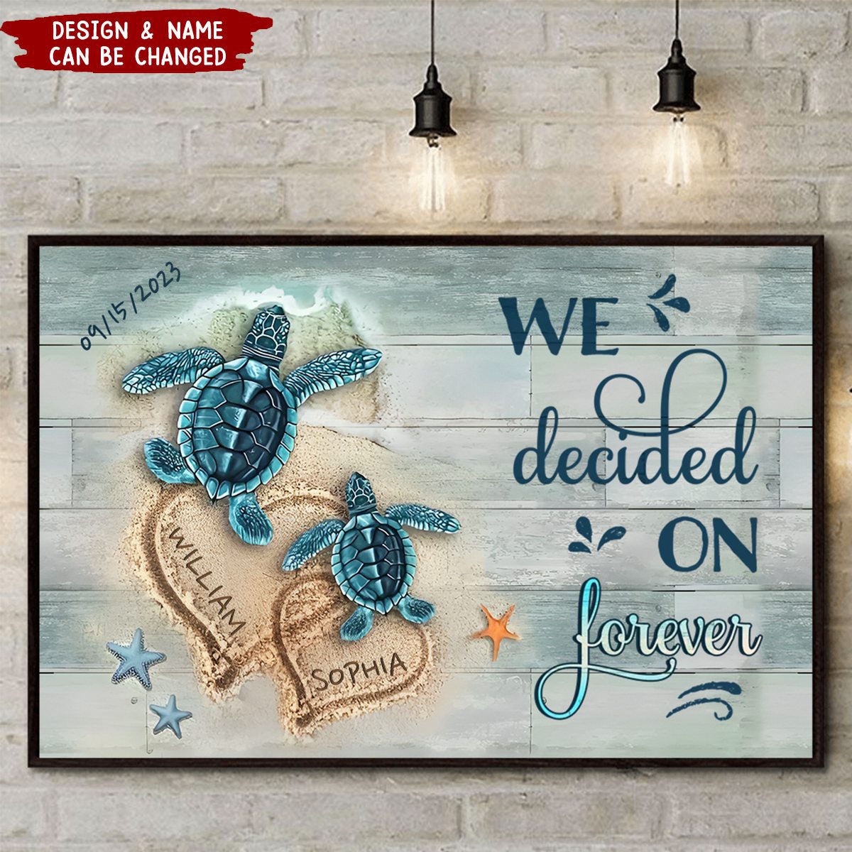 Personalized Beach Turtle Canvas for Couples - I Found You & You Found Me