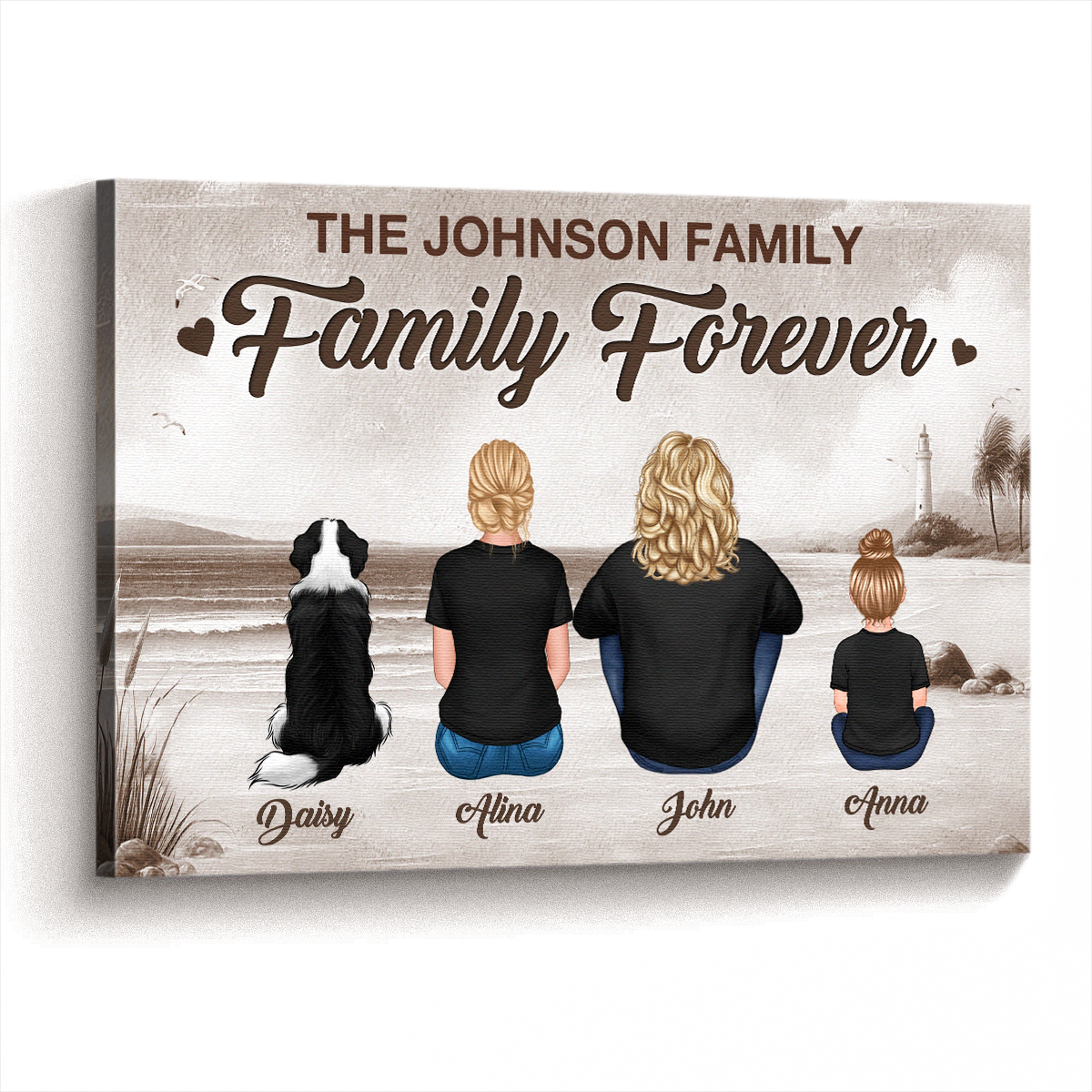 Personalized 'Family Forever' Canvas Wall Art - Custom Home Decor Gift