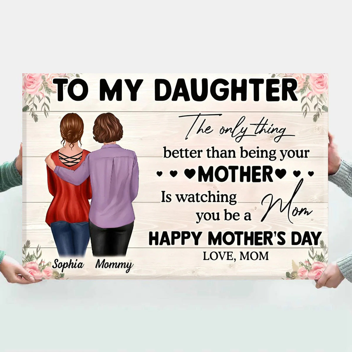 Personalized Canvas for Daughter from Mom: "Watching You Be A Mom"