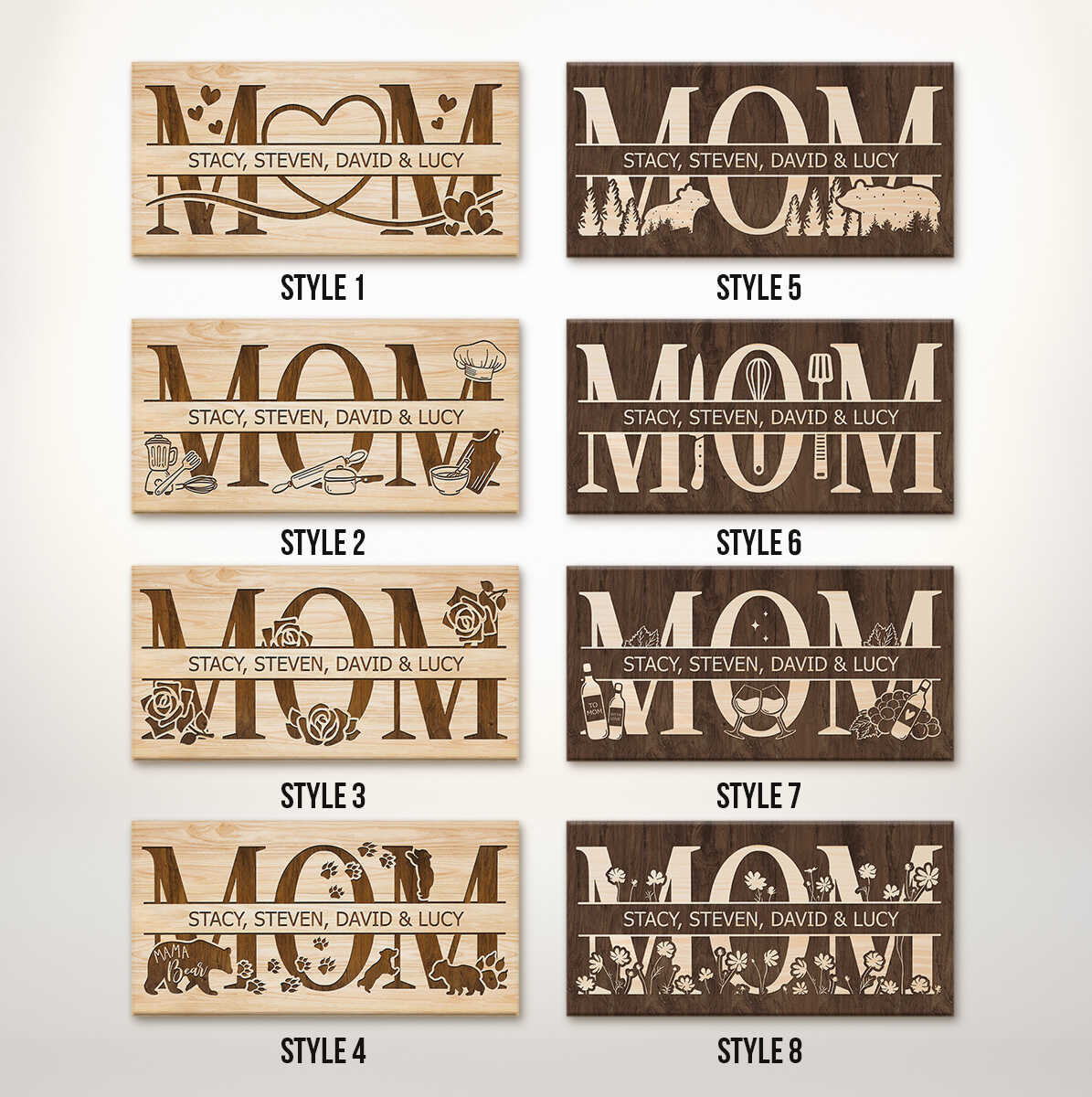 Personalized Mom Canvas Art with Kids' Names - Heartfelt Mother's Day Gift