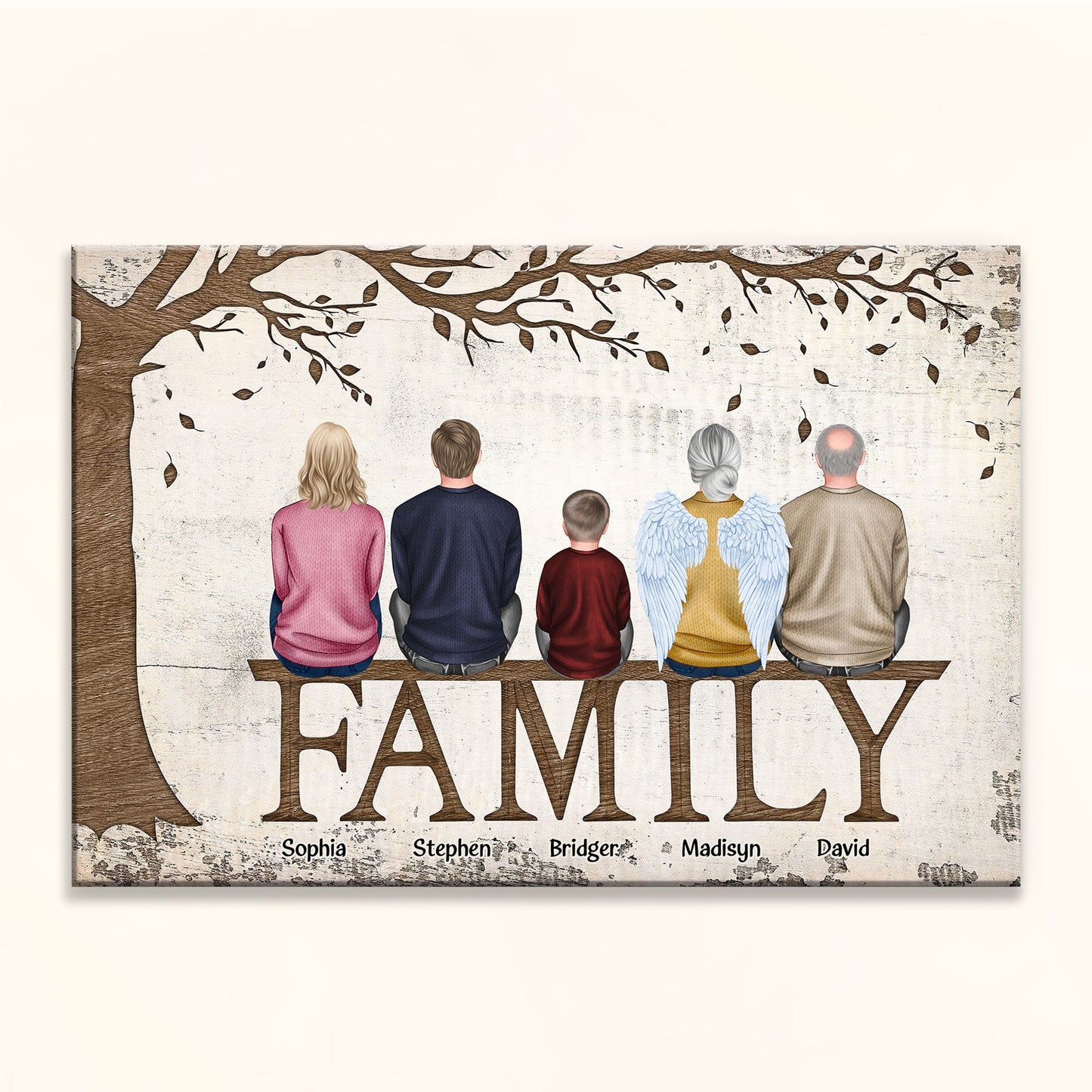Personalized Family Canvas Wall Art - Custom Names & Memorial For Loved One Keepsake