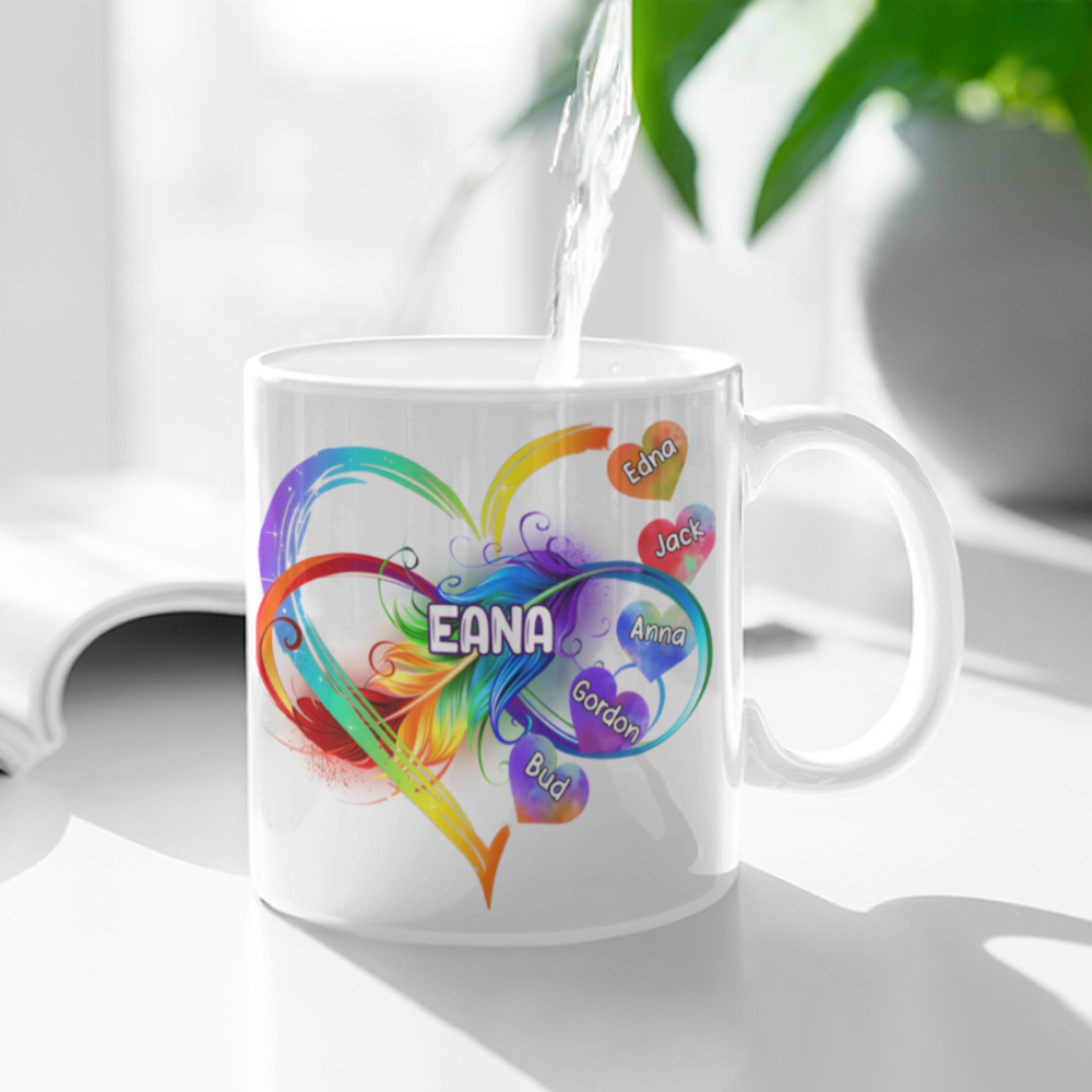 Customizable Family Heart Mug - Celebrate Your Loved Ones