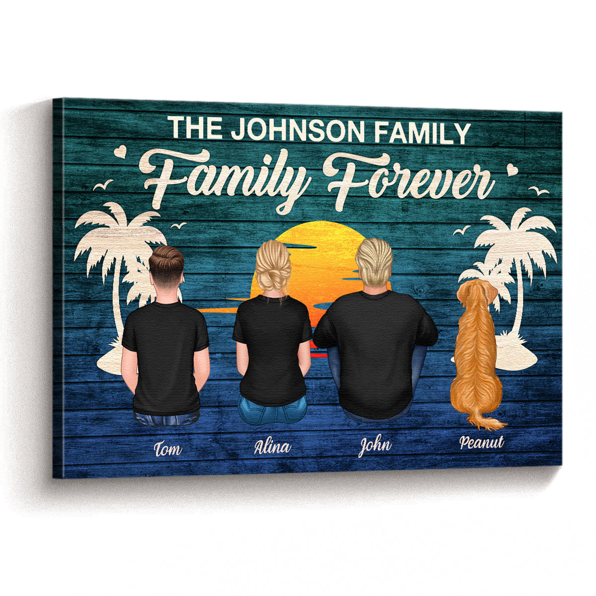 Heartfelt Personalized 'Family Forever' Canvas - Custom Pet & Family Art