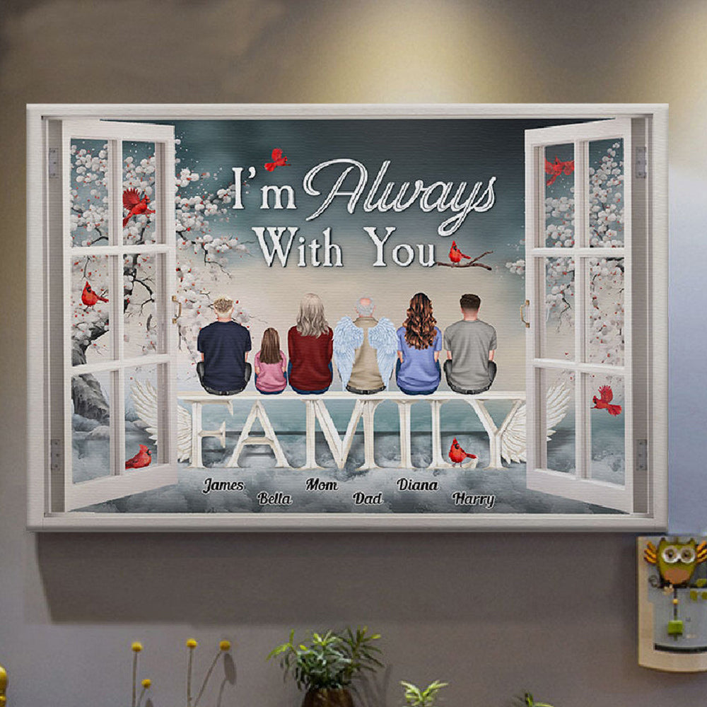 Heartfelt "I'm Always With You" Family Memorial For Loved One Canvas Art