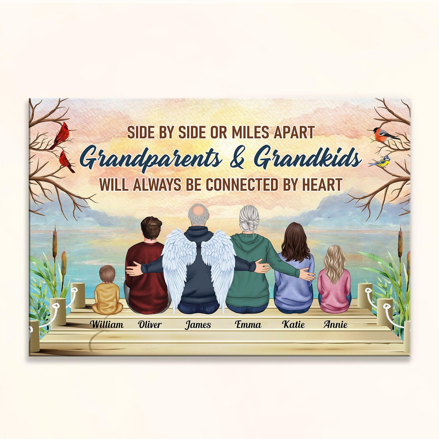 Personalized Grandparent Memorial For Loved One Canvas: 'Mostly A Best Friend' Gift