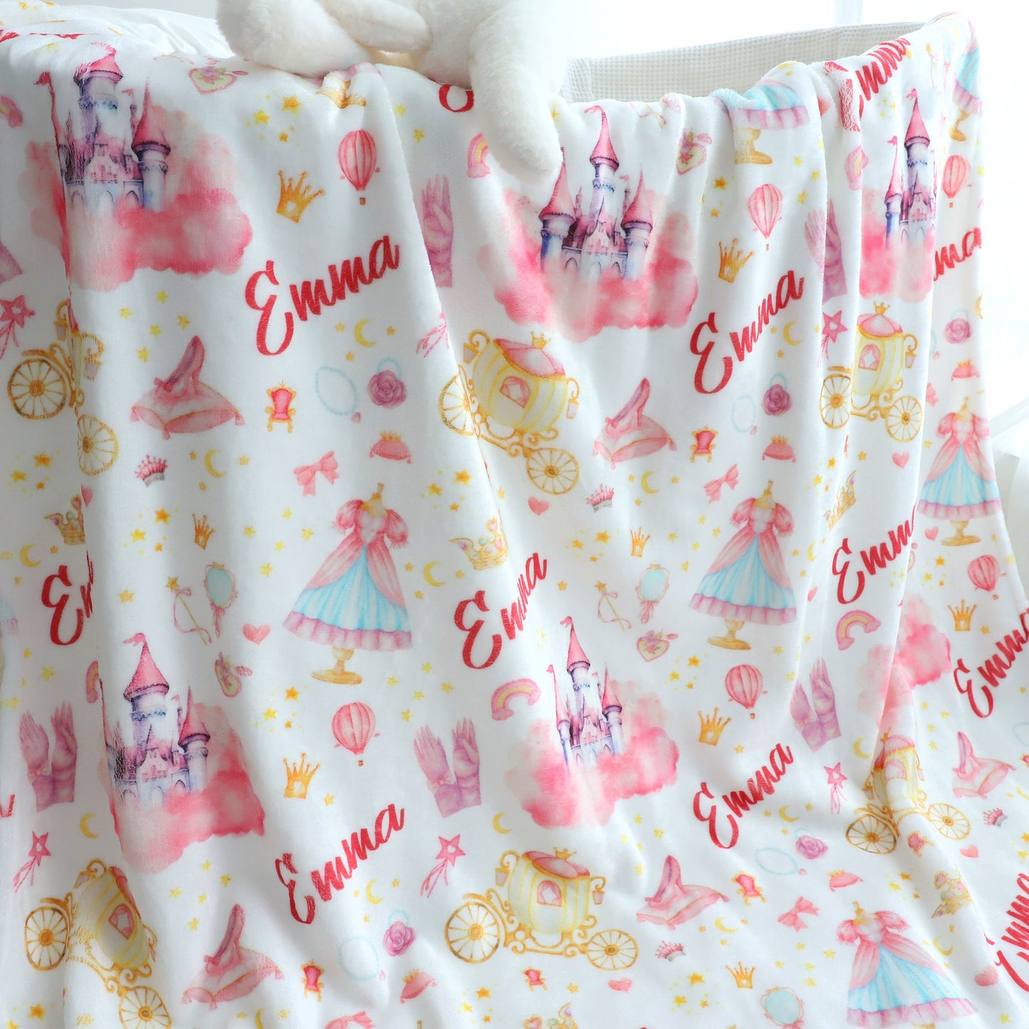 Personalized Princess Blanket with Name - Cozy Gift for Little Girls