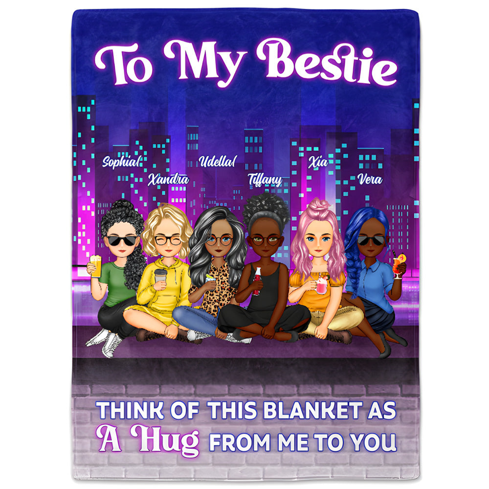Heartfelt Personalized Bestie Blanket: 'A Hug From Me To You' Custom Gift