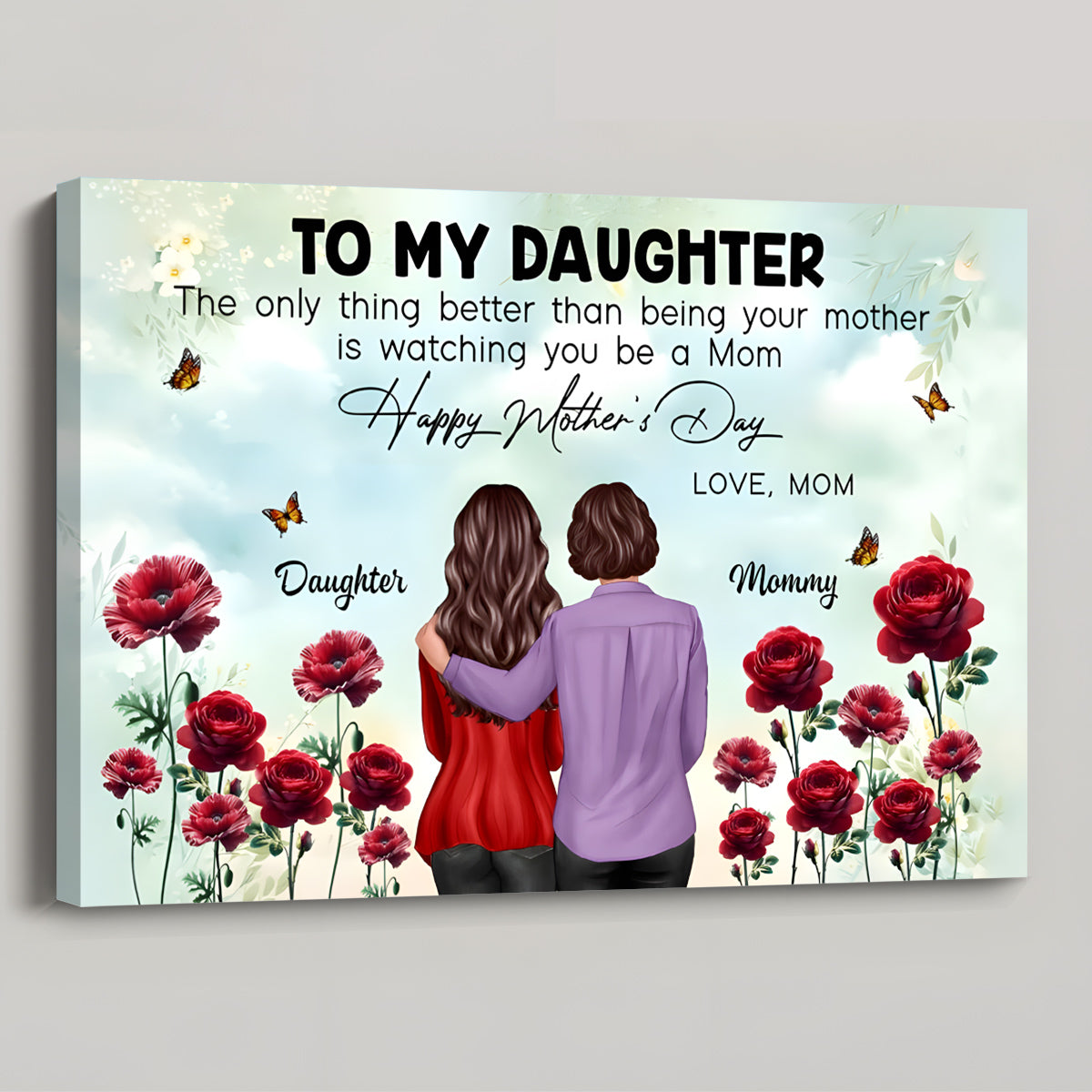 Personalized Canvas for Daughter: 'Watching You Be a Mom' Mother's Day Gift