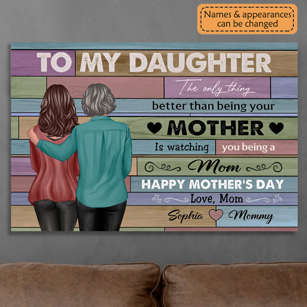 Heartfelt Personalized Canvas for Daughter: 'Watching You Be a Mom'