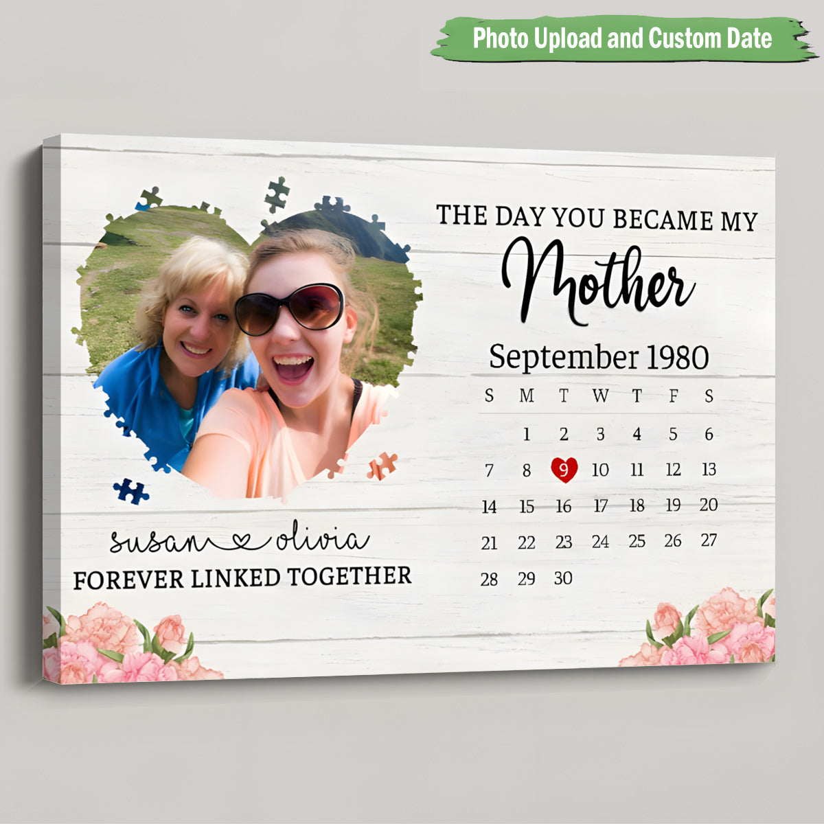 Heartfelt Personalized 'The Day You Became My Mother' Canvas for Mom