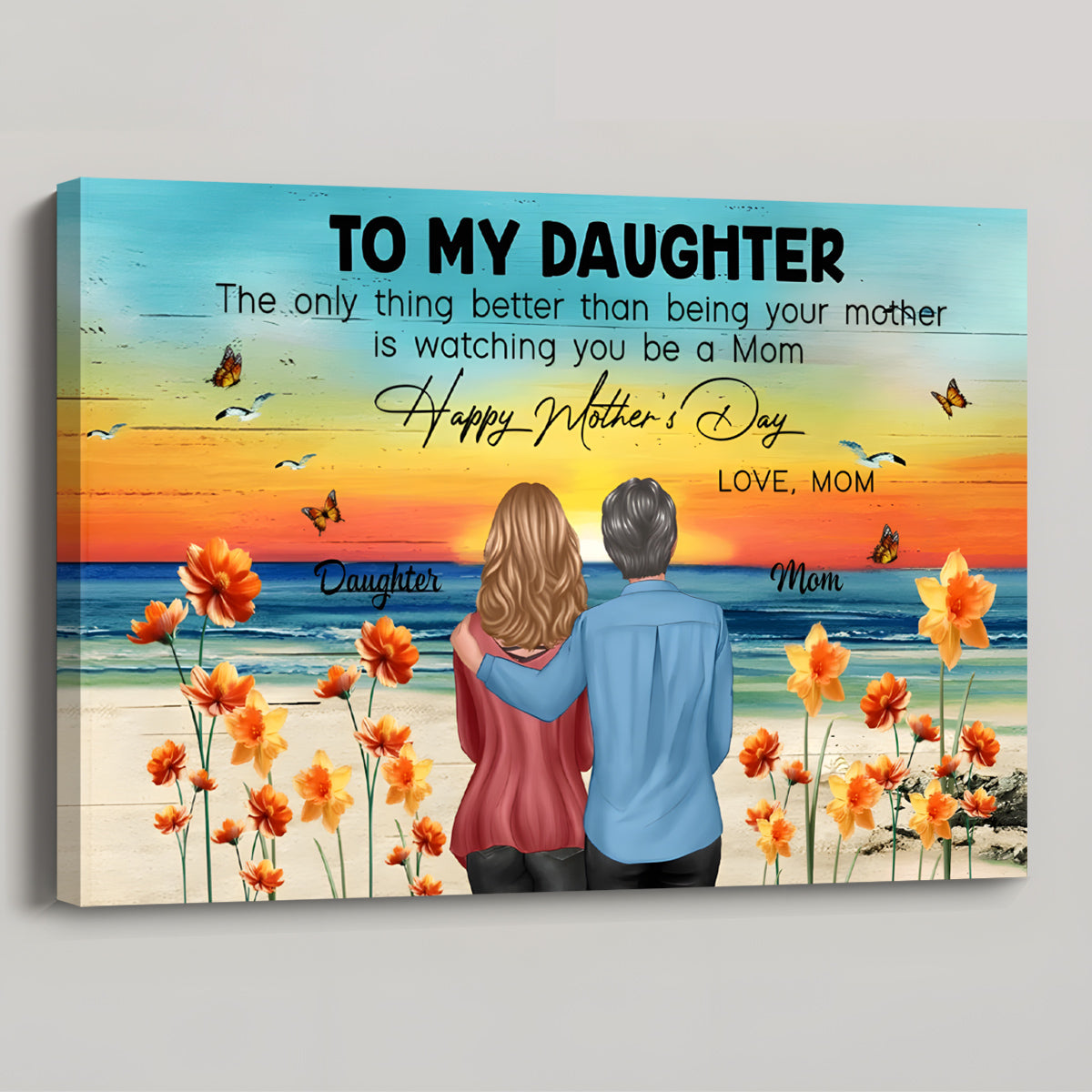 Personalized Canvas for Daughter: 'Watching You Be a Mom' Mother's Day Gift