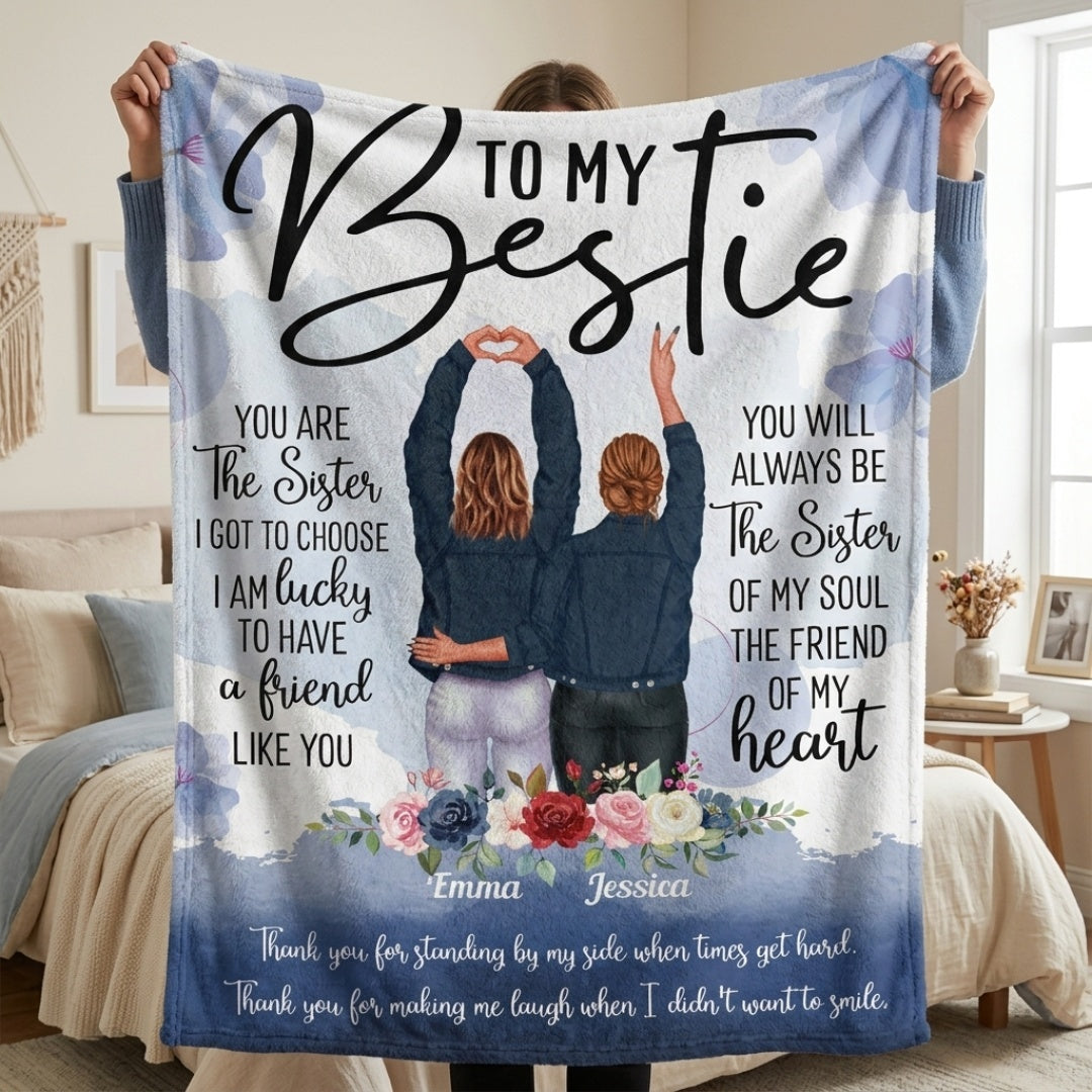 Personalized 'To My Bestie' Blanket - 'The Sister I Chose' Custom Gift