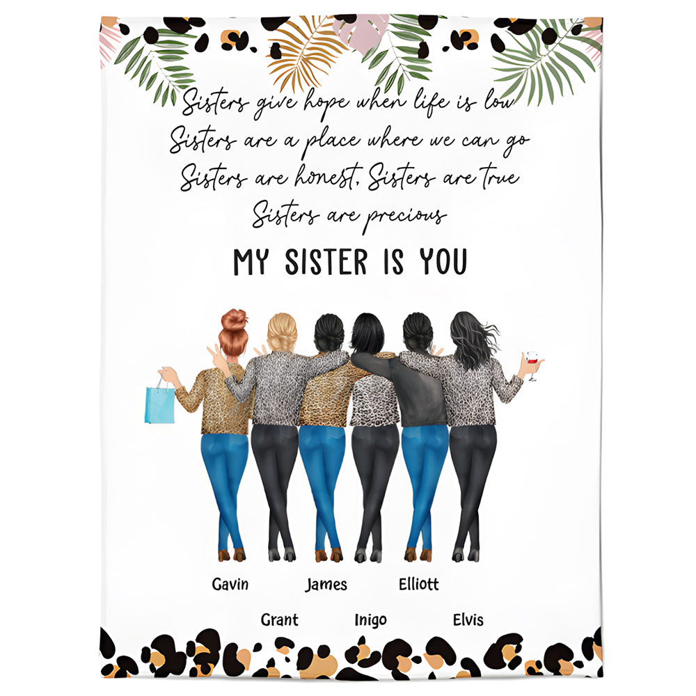 Heartfelt Custom Sister Blanket - "My Sister Is You" Personalized Gift
