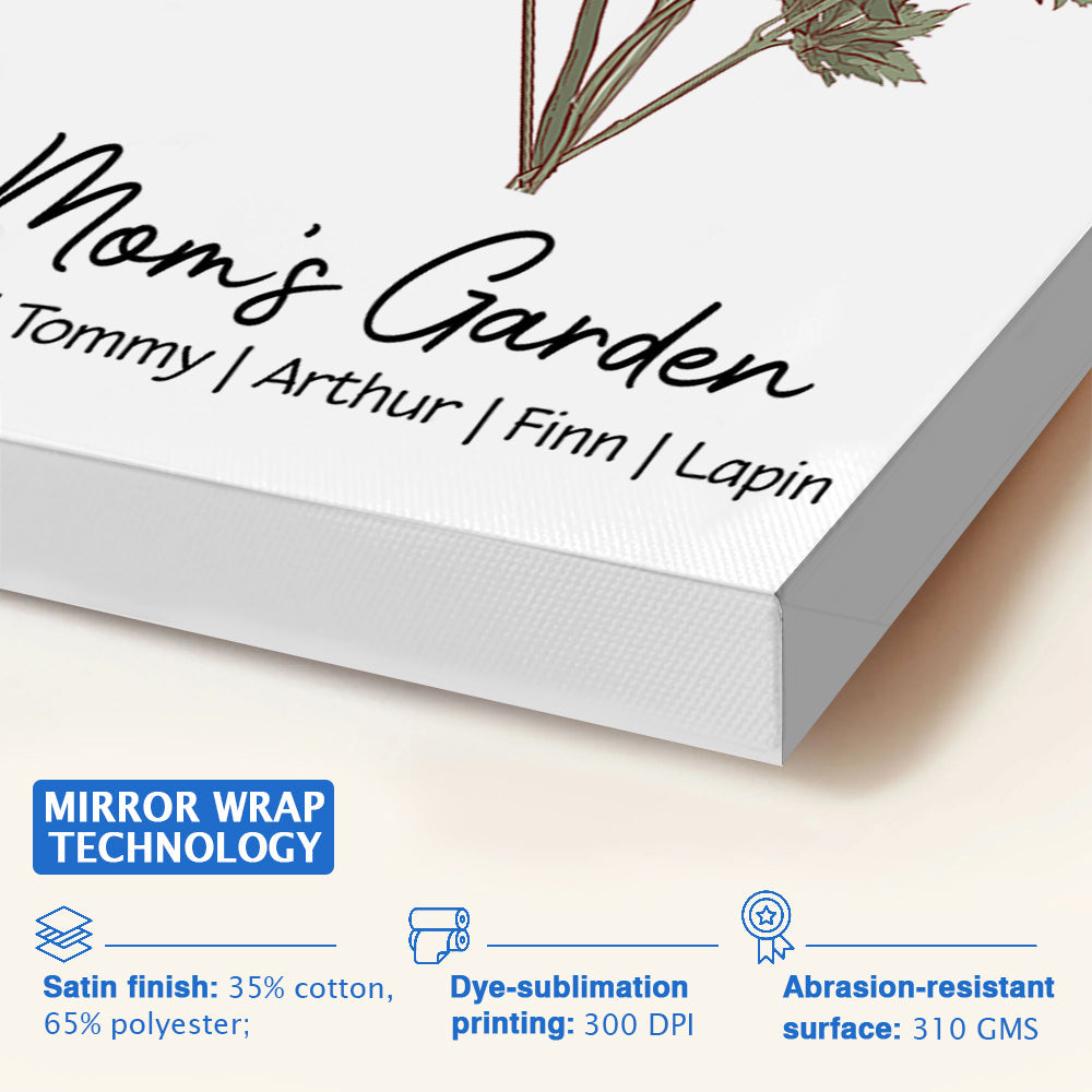 Personalized 'Mom's Garden' Birth Flower Canvas Gift for Mom & Grandma