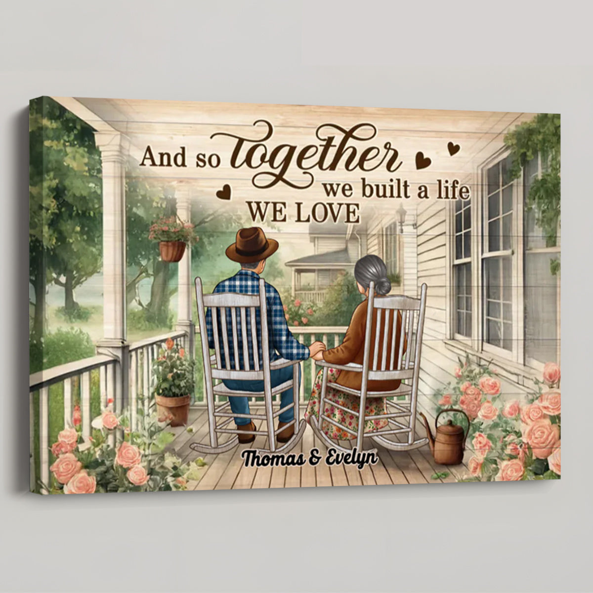 Personalized Romance Canvas Art for Home Decor - Customize Your Name