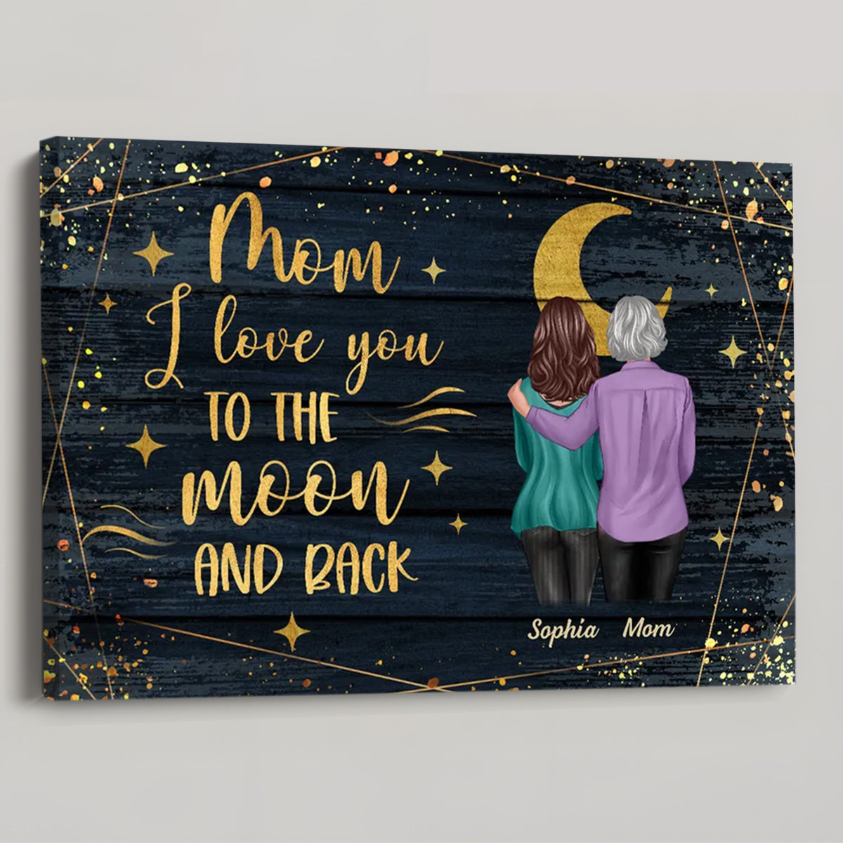 Personalized Mom & Daughter Canvas: 'To The Moon And Back' Mother's Day Gift