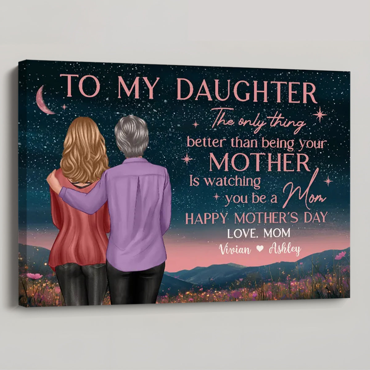 Heartfelt Personalized Canvas for Daughter: "Watching You Be a Mom" Quote
