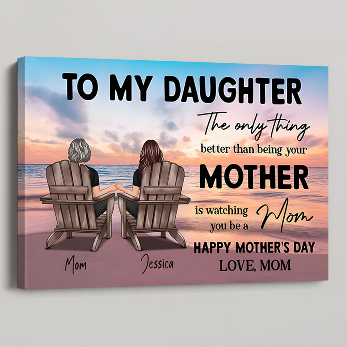 Personalized Canvas Gift for Daughter - "Watching You Be a Mom" Mother's Day