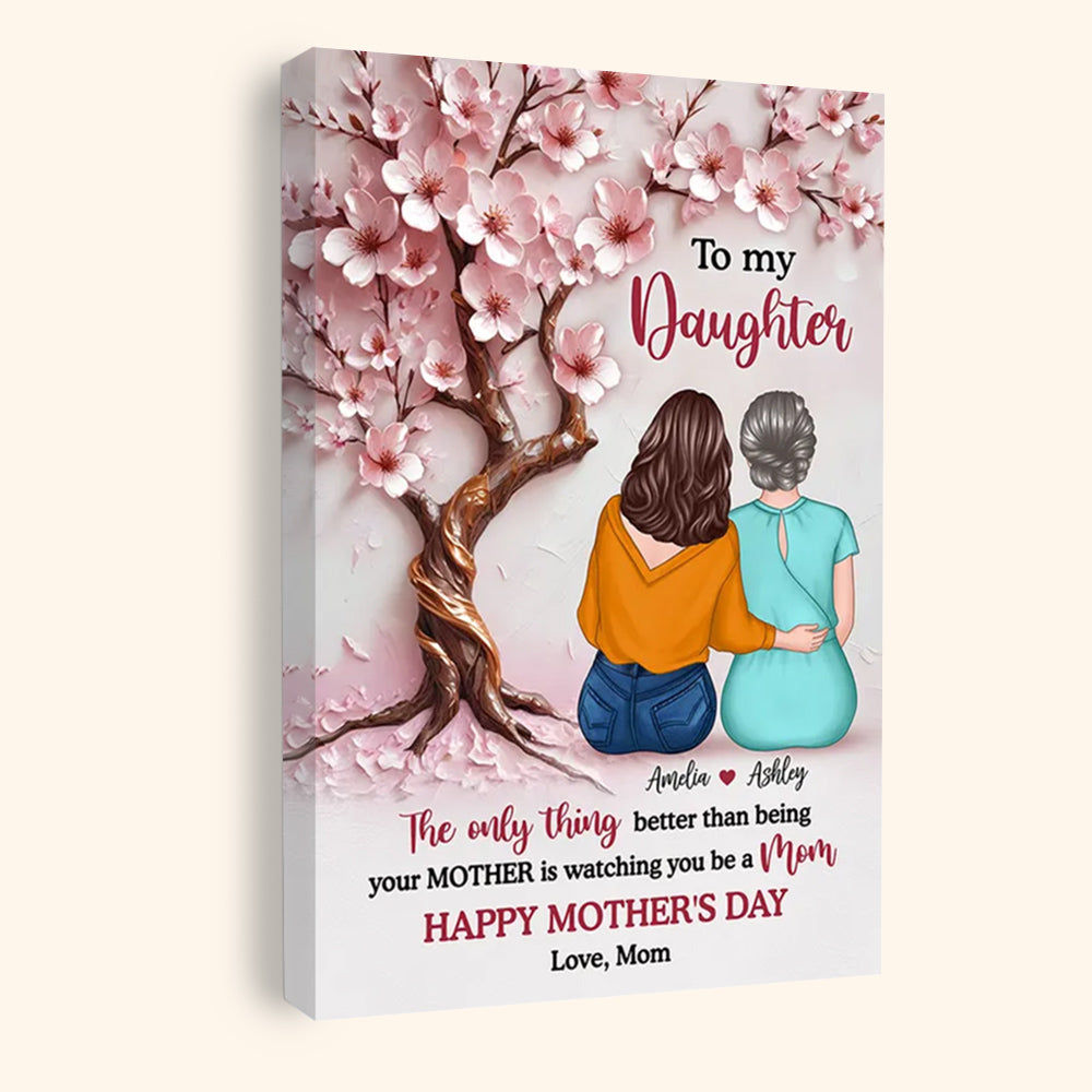 Personalized Canvas for Daughter: 'Watching You Be a Mom' Mother's Day Gift