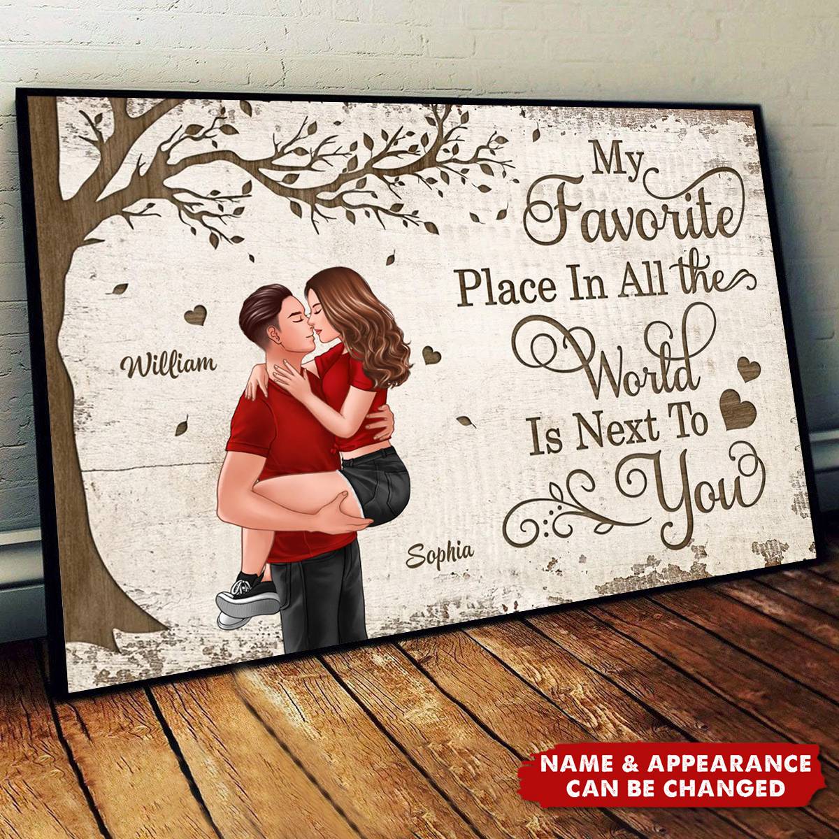 Personalized "My Favorite Place" Couple Canvas for Romantic Gifts