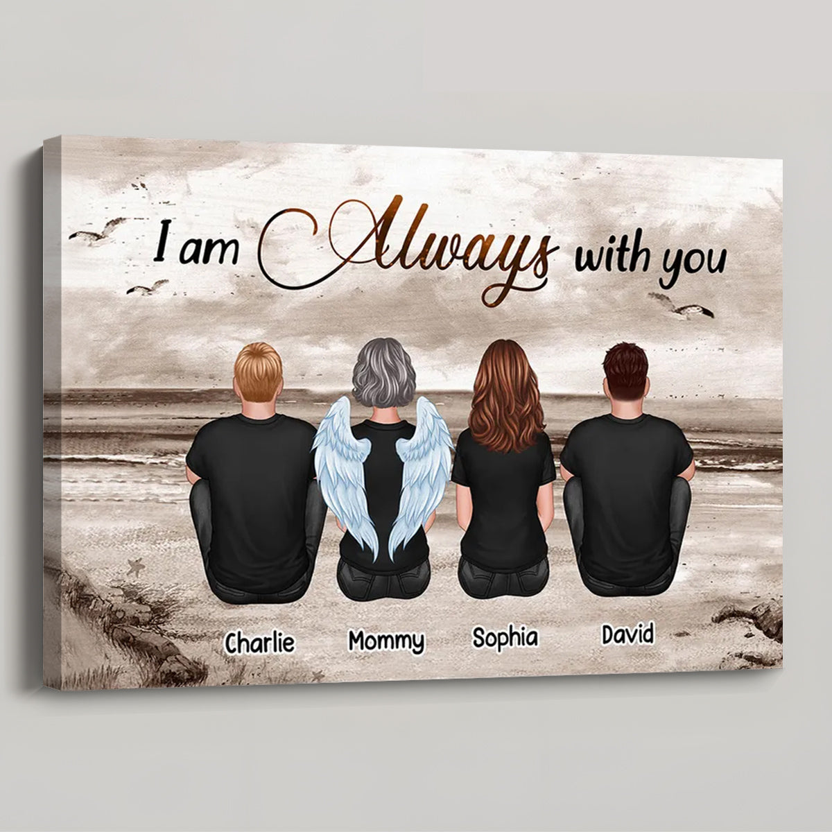 Personalized Memorial For Loved One Family Canvas / Poster: 'I Am Always With You' Sympathy Gift
