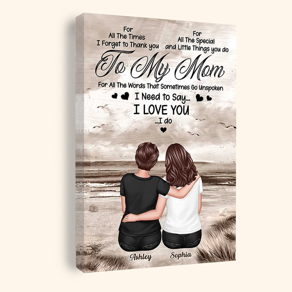 Personalized 'To My Mom, I Love You' Canvas Gift for Mother's Day