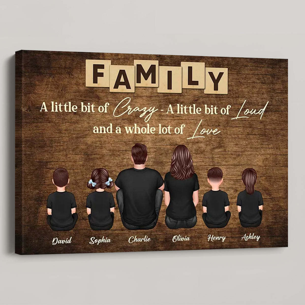 Personalized Family Canvas: 'A Whole Lot of Love' Custom Wall Art