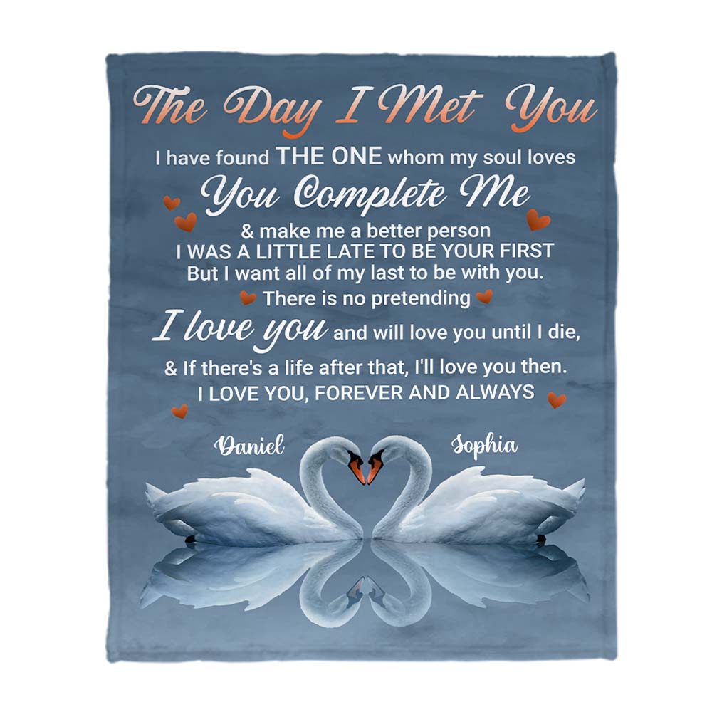Personalized Gift For Couple The Day I Met You Blanket 26771 Primary Mockup