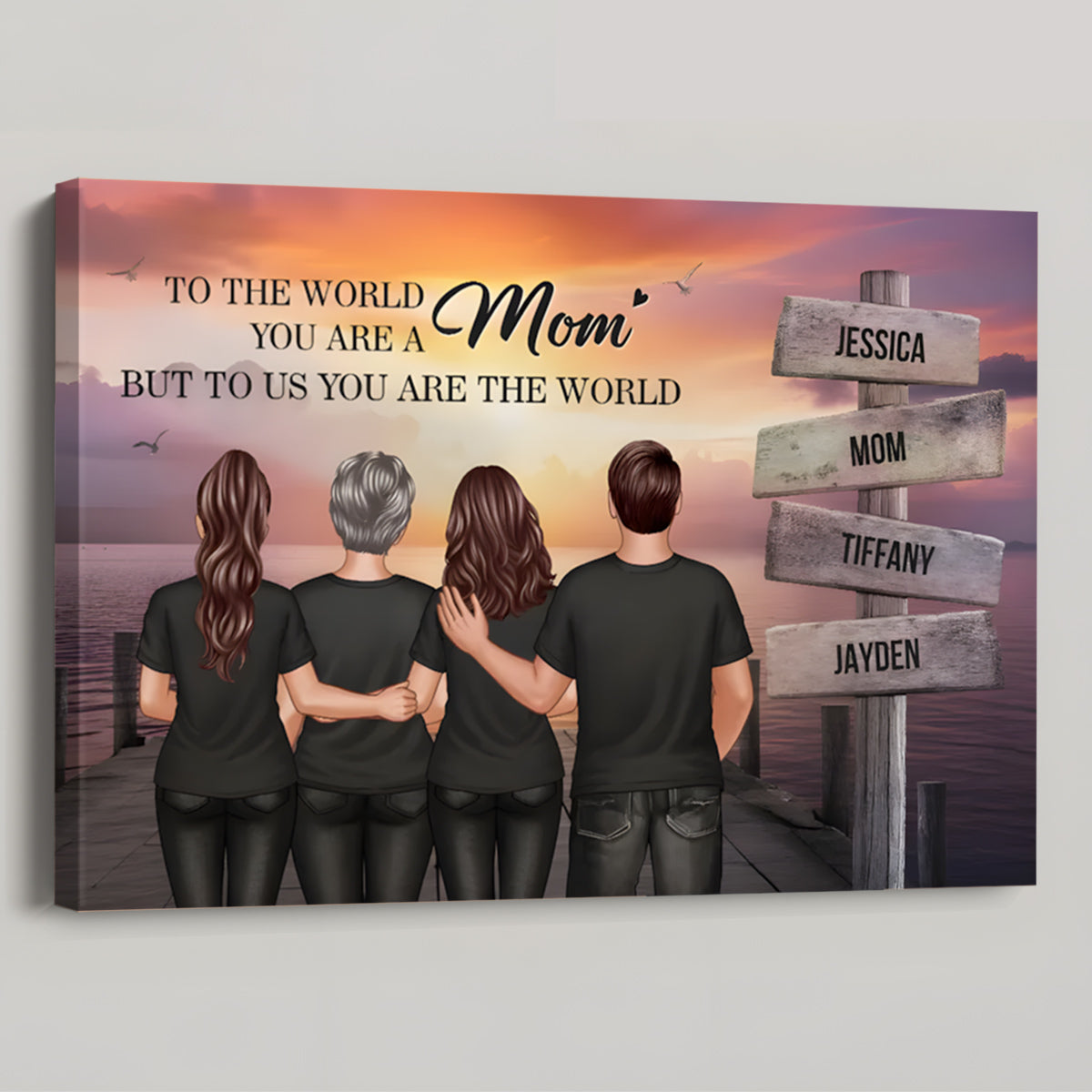 Personalized 'To the World You Are a Mom' Canvas - Custom Family Gift